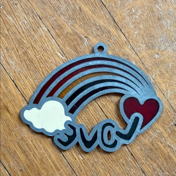 Vintage Rainbow Love Stained Glass Suncatcher - Picture 6 of 8